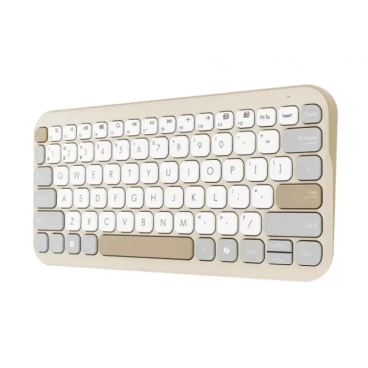 Marshmallow Mini Bluetooth Klavye, Çoklu Cihaz Uyumlu, Sessiz Tuşlar, Q-Türkçe, Bej