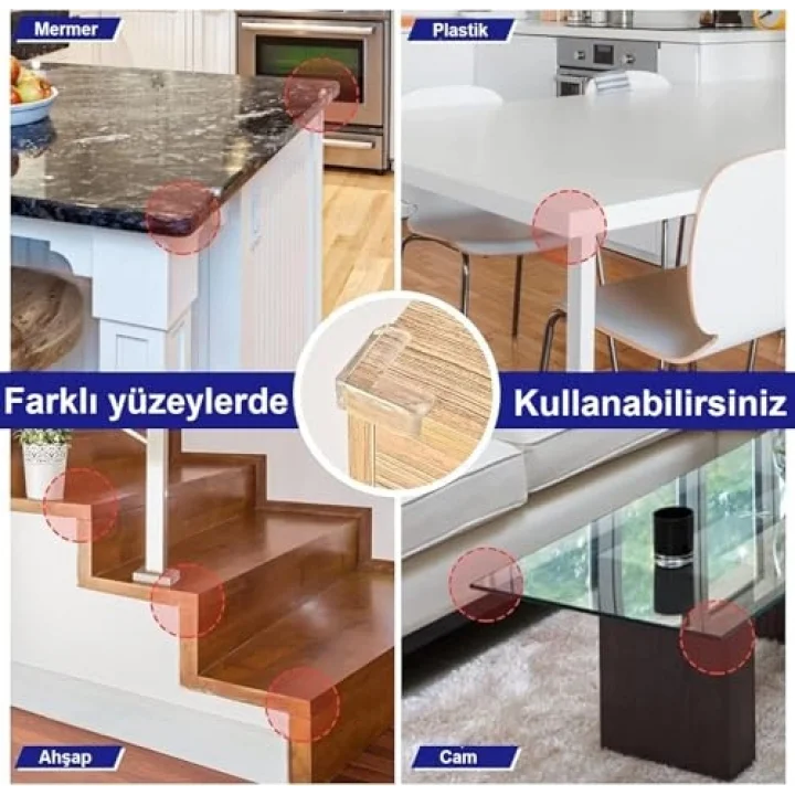 Masa Kenar Köşe Koruyucu 4 Adet (4lüköşe)