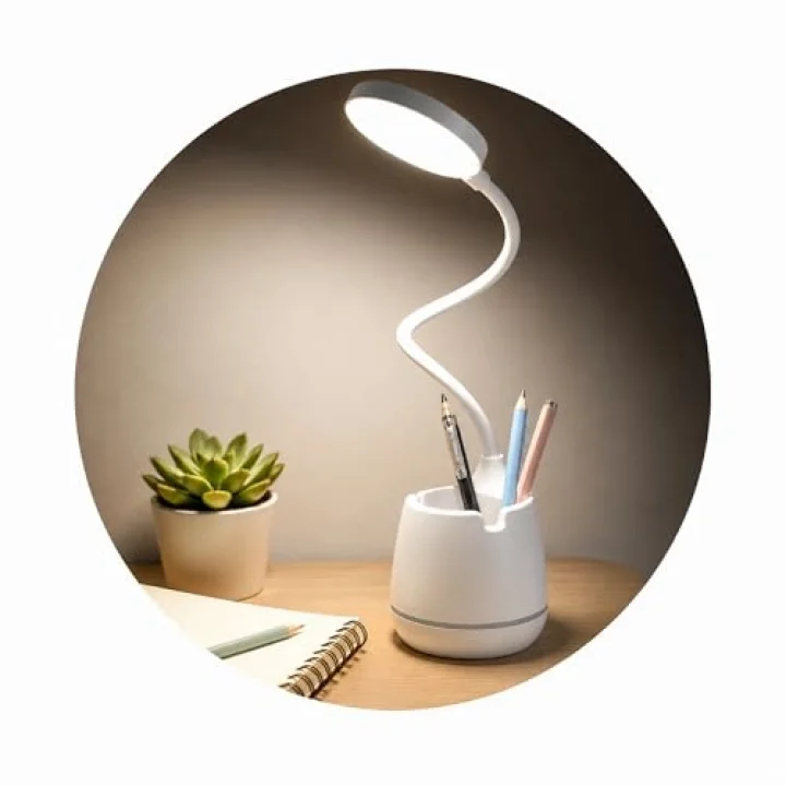 Masa Lambası Şarjlı Dokunmatik 24 LED’li, 3 Renk Modlu Ayarlanabilir Işık, USB Şarjlı, Esnek Gövde, Modern Masa ve Gece Lambası