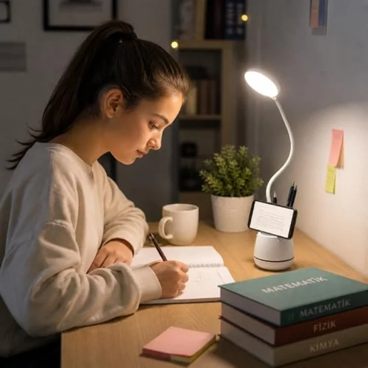 Masa Lambası Şarjlı Dokunmatik 24 LED’li, 3 Renk Modlu Ayarlanabilir Işık, USB Şarjlı, Esnek Gövde, Modern Masa ve Gece Lambası
