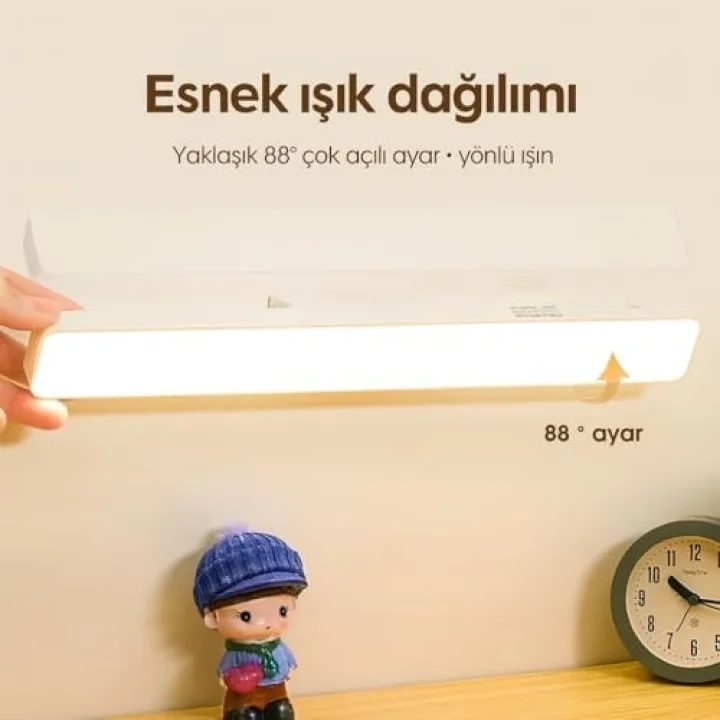 Masa Üstü Dokunmatik 3 Renkli Şarjlı Led Lamba Okuma Lambası