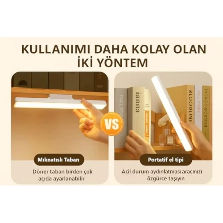 Masa Üstü Dokunmatik 3 Renkli Şarjlı Led Lamba Okuma Lambası