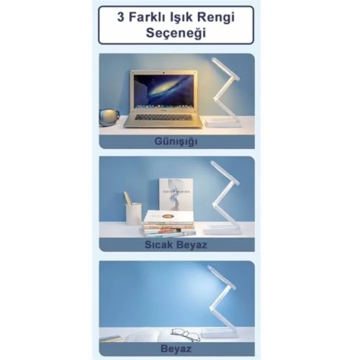 Masaüstü Şarjlı Katlanabilir Portatif LED Aydınlatma/GT-CL11G