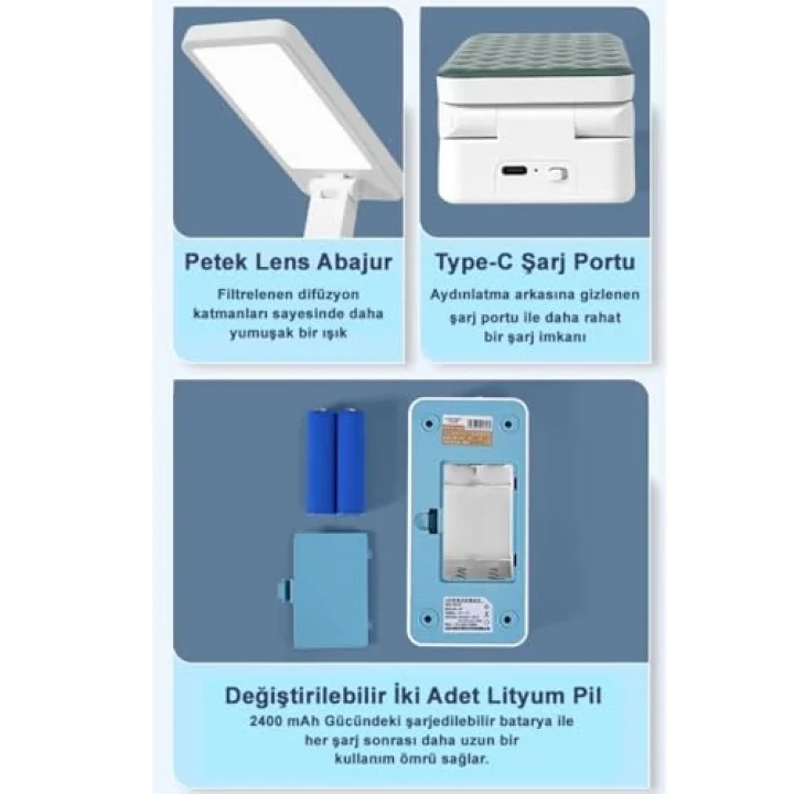 Masaüstü Şarjlı Katlanabilir Portatif LED Aydınlatma/GT-CL11G