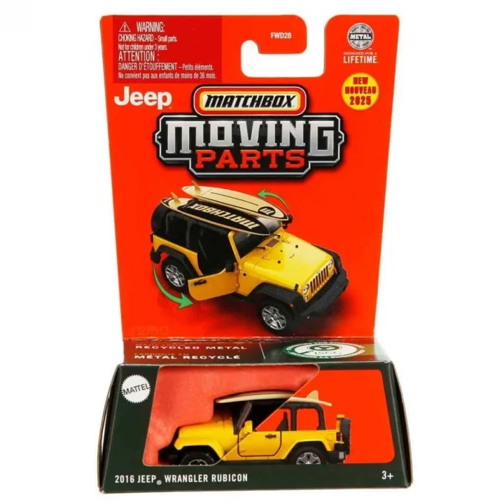 Matchbox 2025 1:64 Arabalar 2016 JEEP WRANGLER RUBICON JBW74
