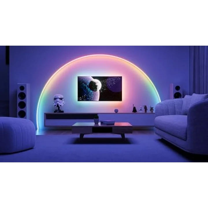 Matter Essentials HD Işık Şeridi, 5m Adreslenebilir RGBIC LED Şerit – Akıllı, Wi-Fi ve Bluetooth Üzerinden Matter Destekli, 16 Milyon Renk; Alexa, Google ve Apple ile Uyumlu