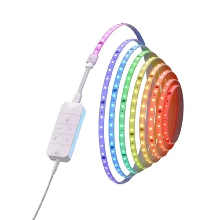 Matter Essentials HD Işık Şeridi, 5m Adreslenebilir RGBIC LED Şerit – Akıllı, Wi-Fi ve Bluetooth Üzerinden Matter Destekli, 16 Milyon Renk; Alexa, Google ve Apple ile Uyumlu