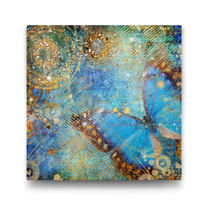 Mavi Kelebek Tablosu - 100x100cm