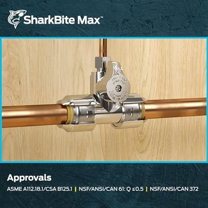 Max 1/2 x 1/2 x 3/8 İnç Sıkıştırma Tee Durdurma Vanası, Pirinç Tesisat Bağlantı Elemanı, PEX Boru, Bakır, CPVC, PE-RT, HDPE, UR24984A