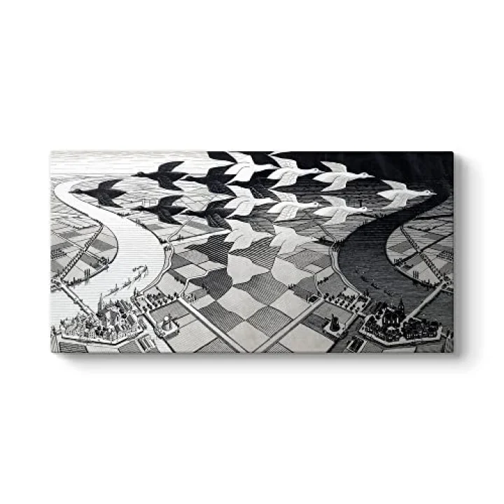 MC Escher - Gece ve Gündüz Tablosu 160 x 80