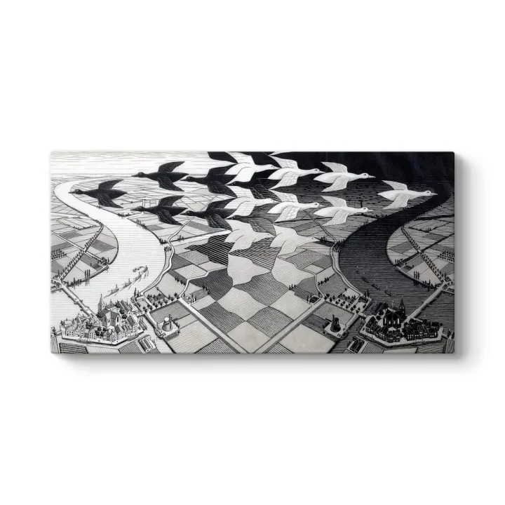 MC Escher - Gece ve Gündüz Tablosu 160 x 80