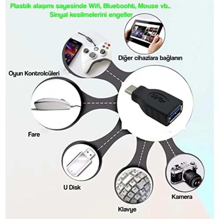 McStorey USB-C USB Dönüştürücü | MacBook, iPad Pro ve USB-C Destekli Cihazlar için Type-C USB Adaptör Siyah