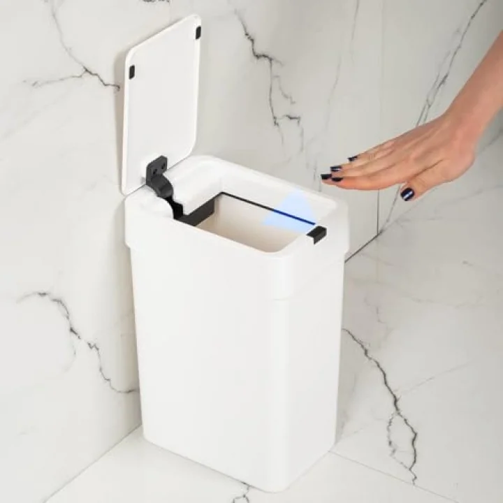 Me-06 Hareket Sensörlü 9lt Sessiz Banyo Mutfak Çöp Kovası Beyaz