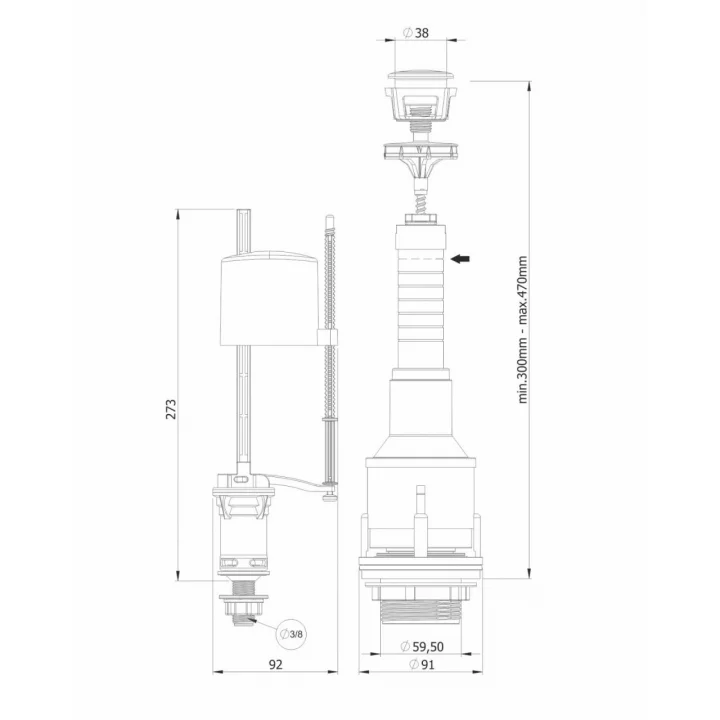 Mey İthalat® Mega 3004 Basmalı Rezarvuar İç Takımı