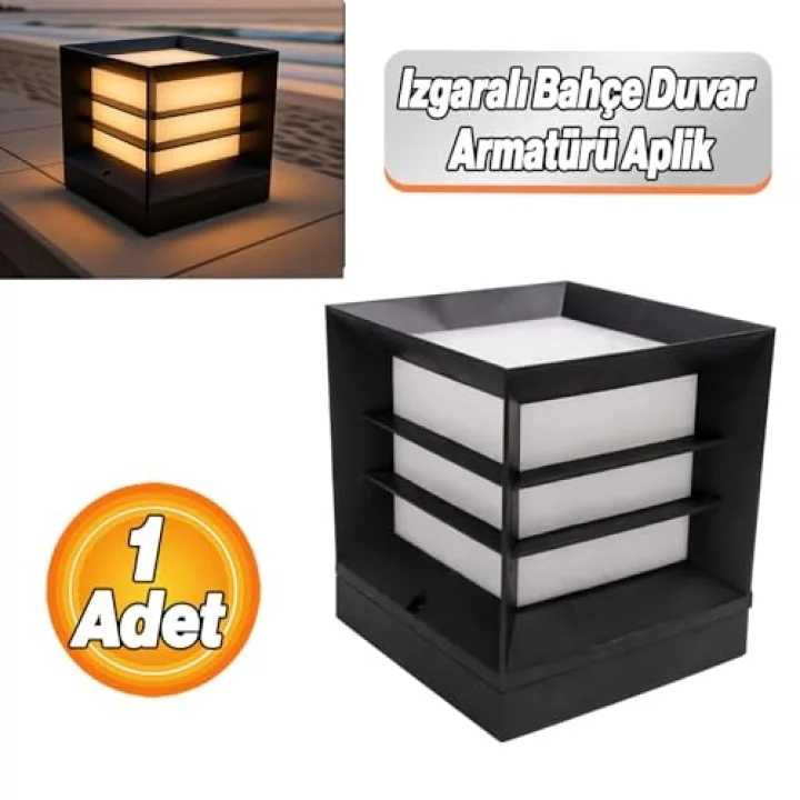 Mega Izgaralı Set Üstü Bahçe Duvar Armatürü Aplik Suya Dayanıklı Modern Dış Mekan Aydınlatma