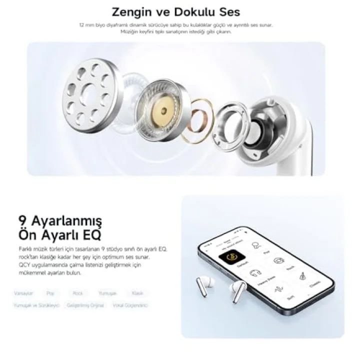 Melobuds N50 Anc Ht12 6 Mikrofonlu Bluetooth 5.4 Kulaklık Siyah