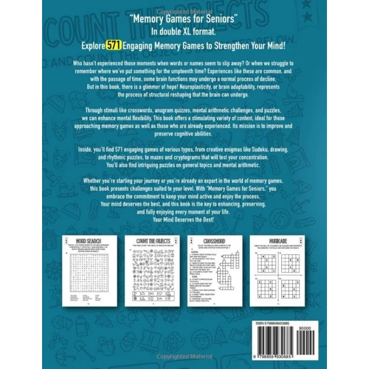 Memory Games for Seniors: Activates your Mind with 571 Engaging and Stimulating Activities, perfect for Seniors and Brilliant Grandparents.