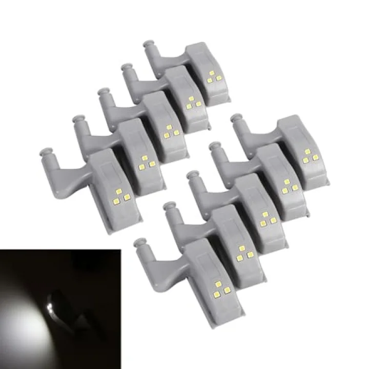 Menteşe LED Sensör Işık, Evrensel Dolap Klozet Gardırop Gece Işıkları, 1lu Paket(Beyaz)