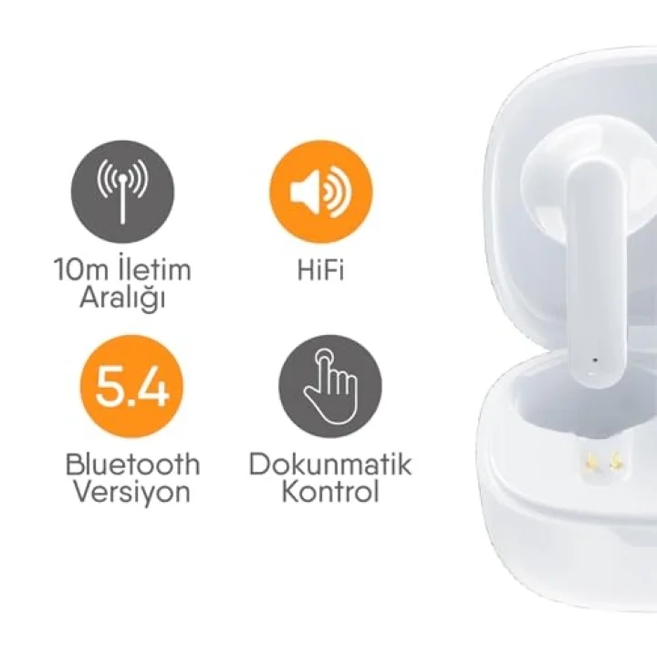 Mercury Bluetooth Kulaklık – Şık Tasarım - Kablosuz Özgürlük (Beyaz)