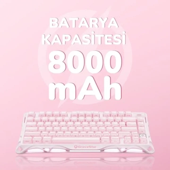 Mercury K1+M1 Pro Kablosuz Rgb Işıklı Mekanik Q Gaming Klavye ve Optik Mouse Seti, Sakura Pink