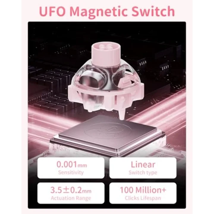 Mercury V60 Hall Effect oyun klavyesi Rapid Trigger 8000Hz