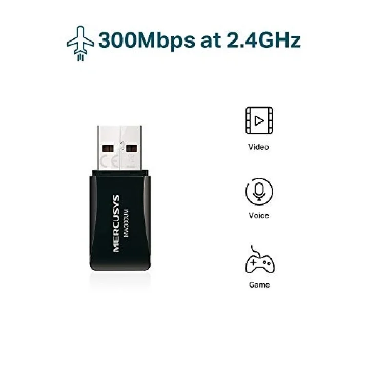 Mercusys MW300UM 300Mbps Kablosuz USB Adaptör