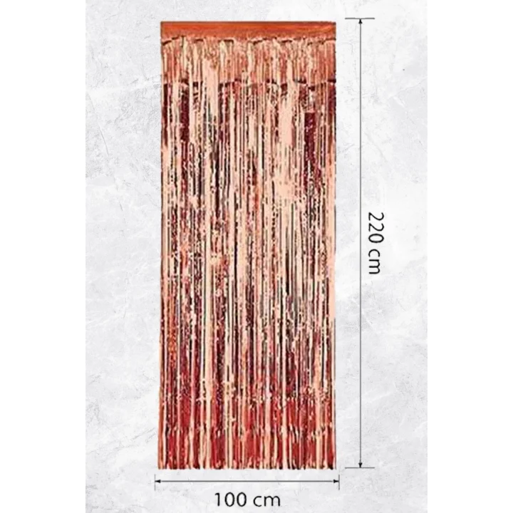 Metalize Fon Perde Kapı Perdesi Rose Gold Arka Fon Süs