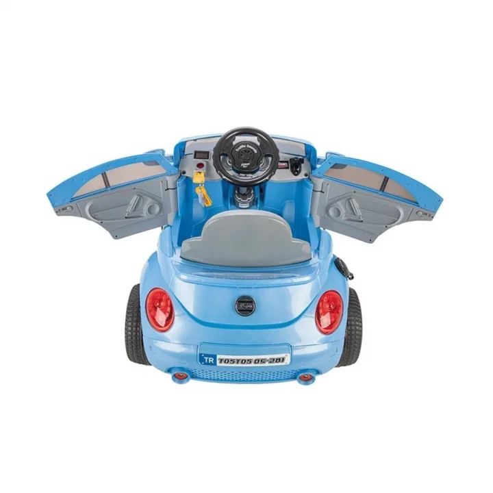 Mey İthalat® 05 281 , Tostos 12V Kumandalı Akülü Araba Metalik Mavi +3 yaş