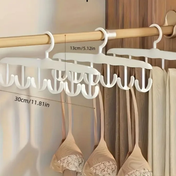 Mey İthalat® 1 Adet Yer Tasarruflu 6 Kancalı Plastik Dolap İçi Düzenleyici Pratik Askı