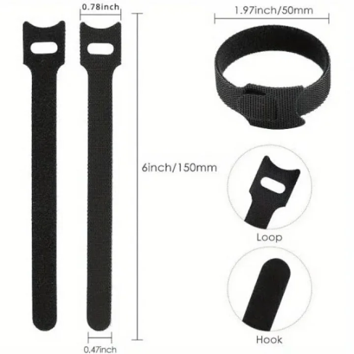 Mey İthalat® 10lu Cırt Cırtlı Kablo Düzenleyici Kelepçe Seti - 15cm