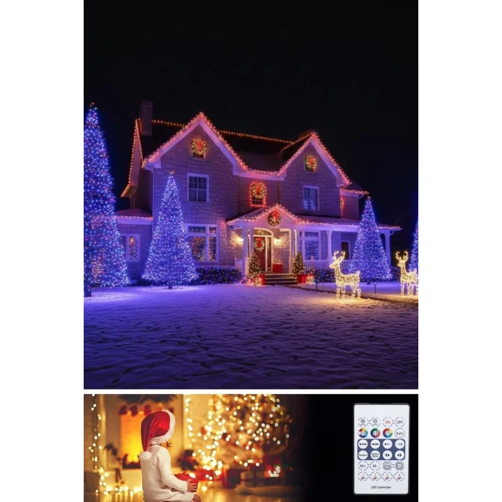 Mey İthalat® 10 MT Uzaktan Kumandalı USB LED Işık – Çok Modlu Dekoratif Ortam Aydınlatmas