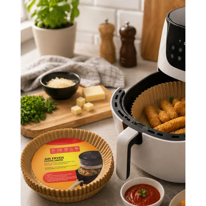 Mey İthalat® 100 Parça Airfryer Kağıdı Tek Kullanımlık Temiz Pişirme Kağıdı