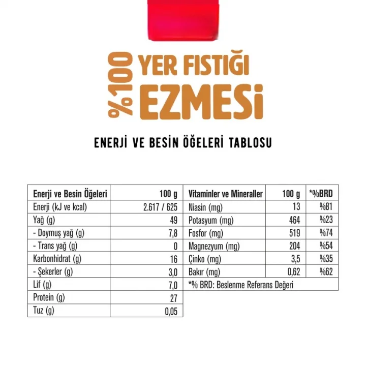 Mey İthalat® %100 Yer Fıstığı Ezmesi 315 Gr