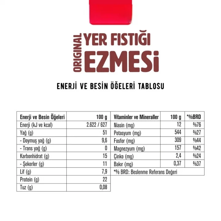 Mey İthalat® %100 Yer Fıstığı Ezmesi Original 315 Gr