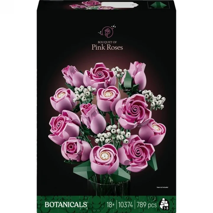 Mey İthalat® 10374  iconic Botanicals Pembe Gül Buketleri 789 parça +18 yaş