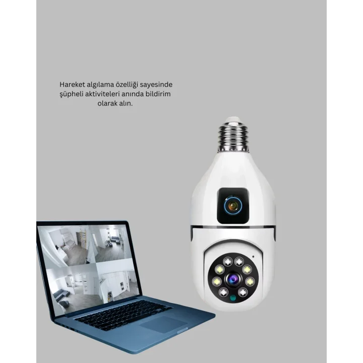 Mey İthalat® 1080P WiFi Ampul Kamerası