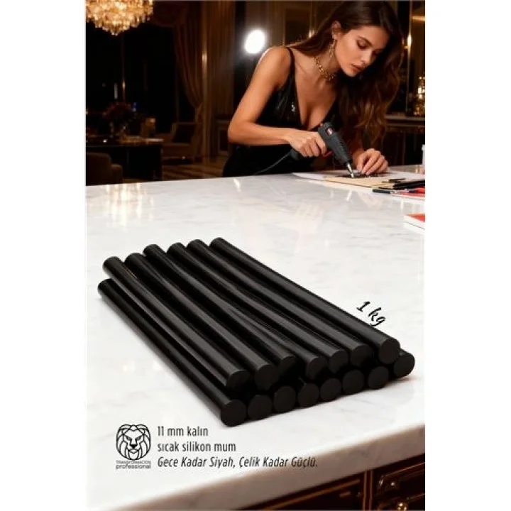 Mey İthalat® 11 mm Kalın 1 Kg Siyah Sıcak Silikon –Güçlü Yapışkan