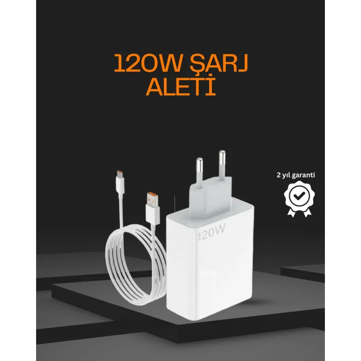 Mey İthalat® 120 Watt Type C Şarj Başlığı Poco X3 X4 X5 Pro Uyumlu