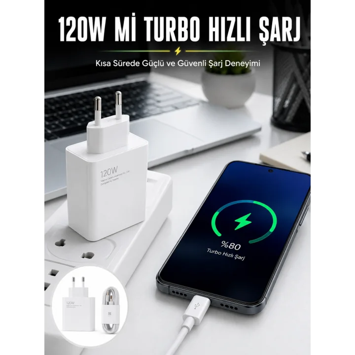 Mey İthalat® 120W Şarj Aleti Type-C Uyumlu Turbo Şarj Aleti Yeni Nesil