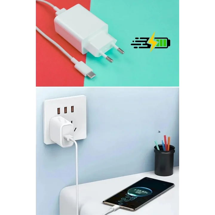 Mey İthalat®  120W USB Hızlı Type C Uçlu Kablolu Şarj Aleti