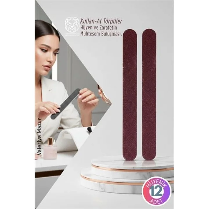 Mey İthalat® 12’li Hijyenik Kullan-At Çift Taraflı Törpü Seti Solingen Professional