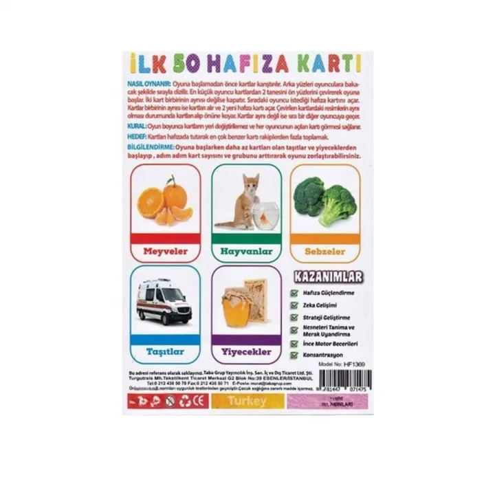 Mey İthalat® 1475 İLK 50 HAFIZA KARTLARI