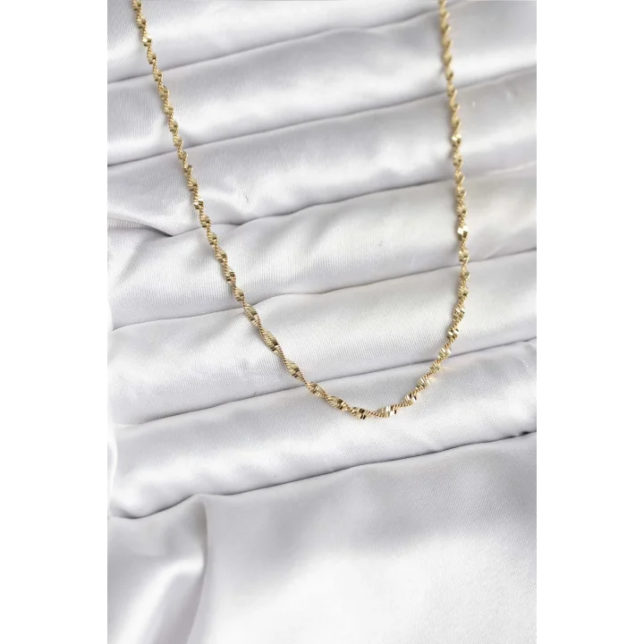 Mey İthalat® 14K Gold Renk Kaplama Burgu Model CM Kadın Kolye