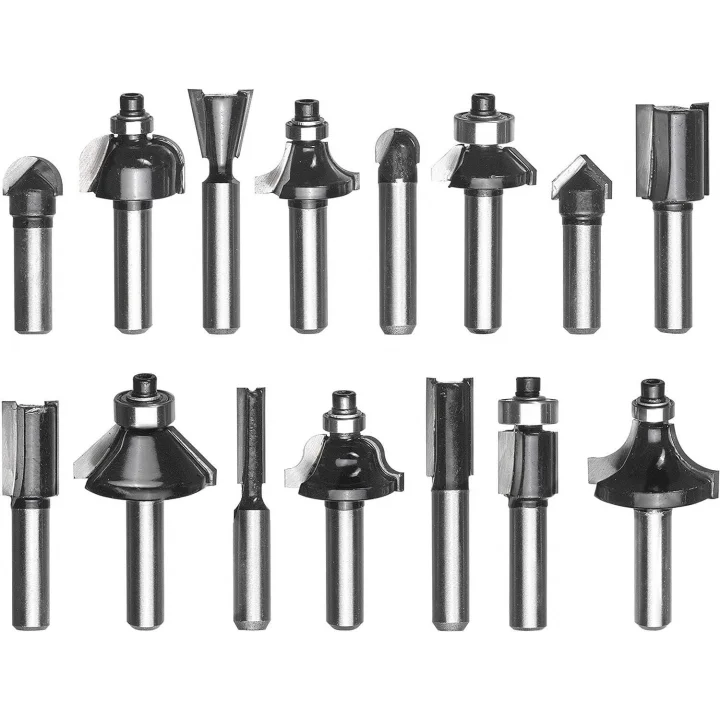 Mey İthalat®   15 Parça Karışık Freze Ucu Seti 8 mm Şaft