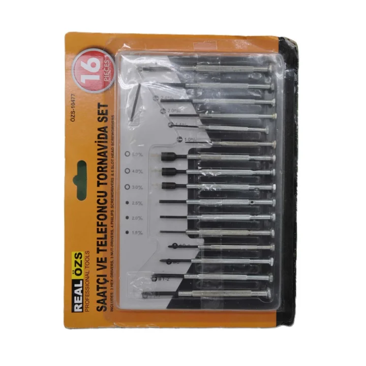 Mey İthalat®  16 Parça Hassas Tornavida Seti Saatçi ve Telefoncu Tornavidası