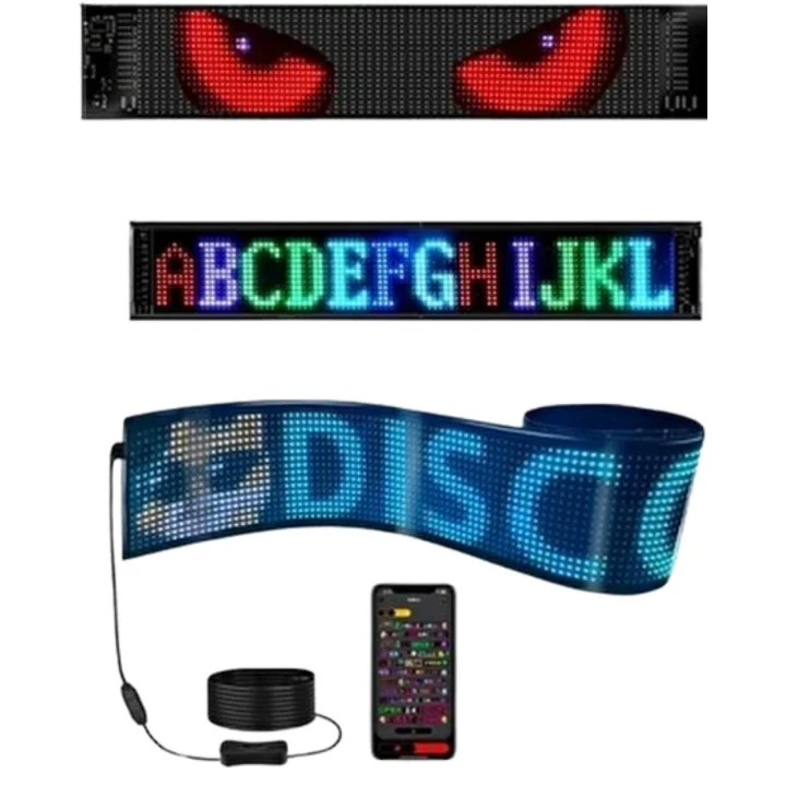 Mey İthalat® 16x96 LED Yazı Paneli 60 cm Esnek RGB Işıklı Programlanabilir Ekran