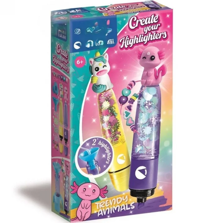 Mey İthalat® 18874 Fosforlu Kalem Tasarım Seti - Sevimli Hayvanlar