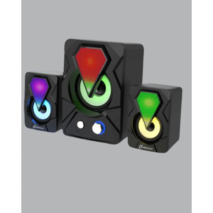 Mey İthalat® 2+1 RGB LED Işıklı Güçlü Bas Sistemli Bilgisayar Hoparlörü