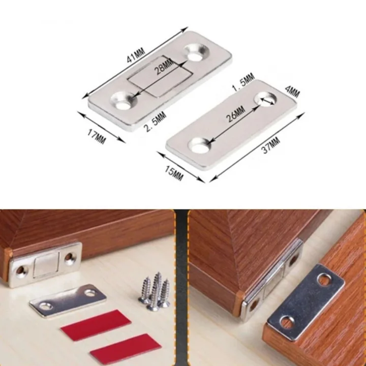 Mey İthalat®  2 Çift Çok Amaçlı Kapı Kapak Dolap Çekmece Mobilya Durdurucu Kapatıcı Mıknatıslar