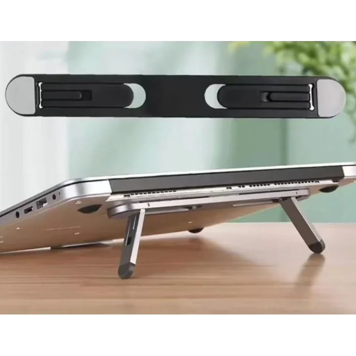 Mey İthalat® 2 Kademeli Katlanabilir ve Yapışkanlı Laptop Standı Siyah